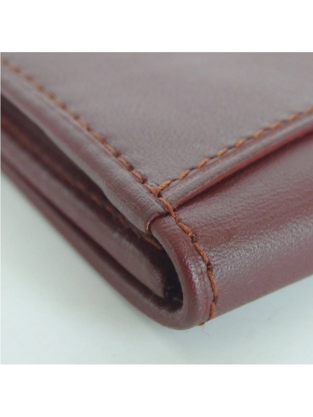 Cartier Burgundy Leather Wallet with Gold Corner Hardware - Picture 8 of 9